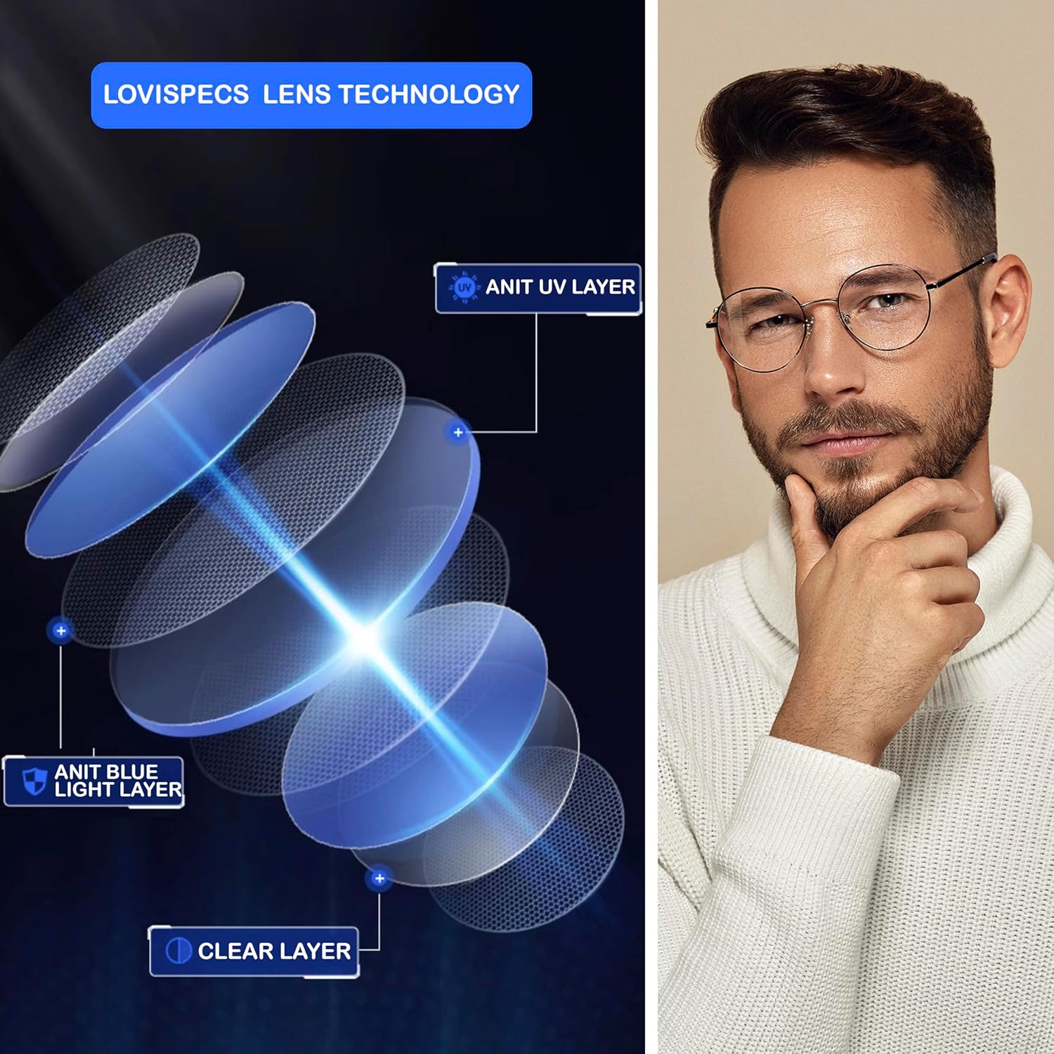 Round NearSighted Distance Glasses Women Men,Nearsighted Far Vision Driving Eyeglasses,Retro Myopia Wire Frame - Image 4