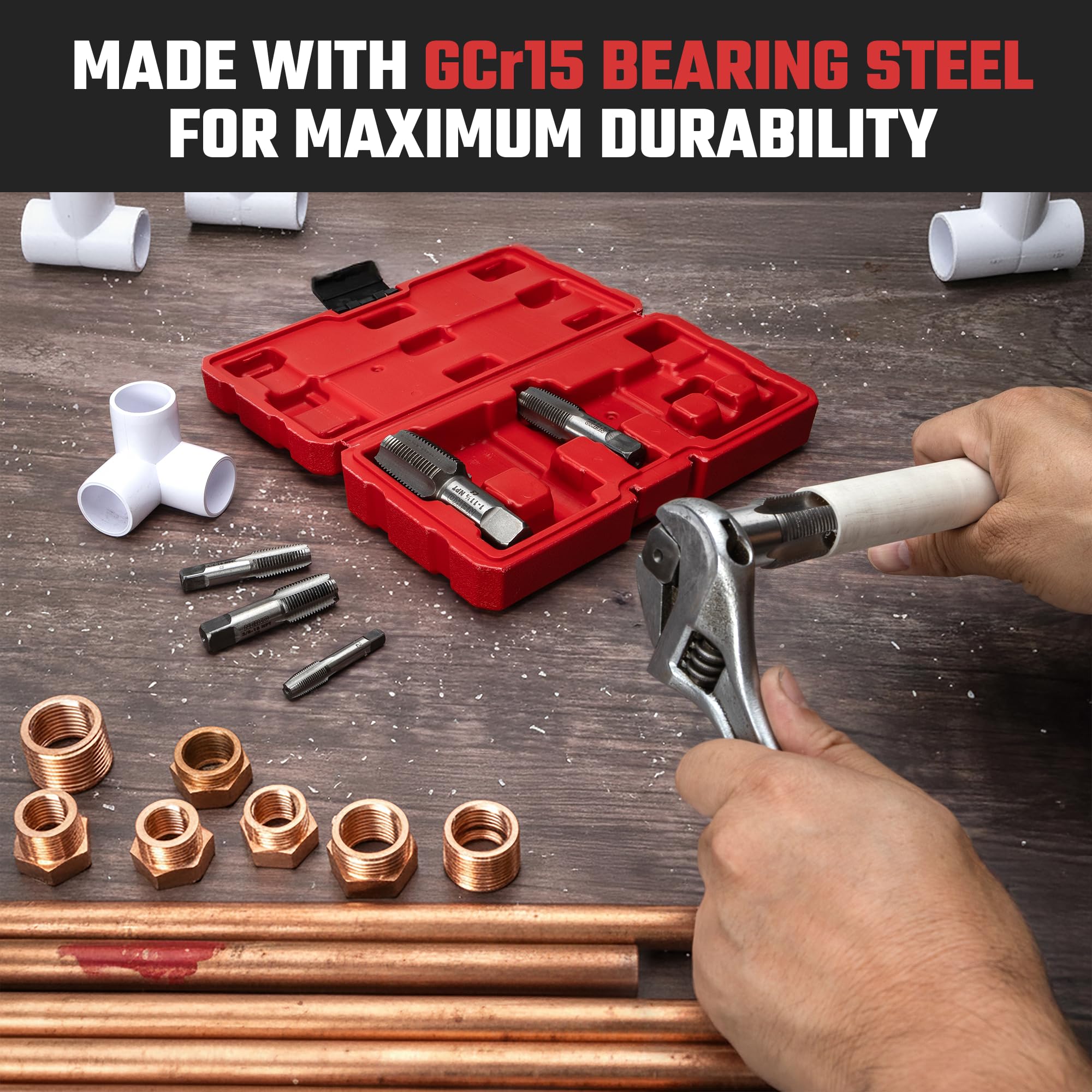 Pvc Tapper Core Snapklik.com : 00931A NPT Pipe Tap Set, 6 Pc, Copper, Brass And PVC ...