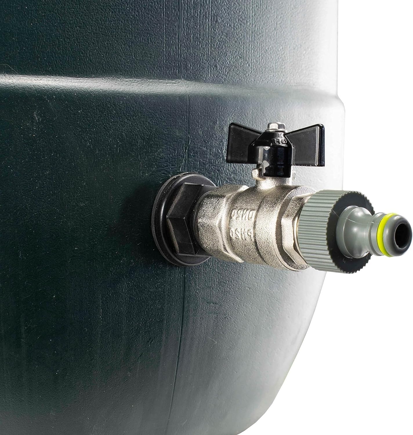 Water Butt tank metal butterfly valve tap kit universal click-lock connection 1/2" 3/4" 1" (1/2")