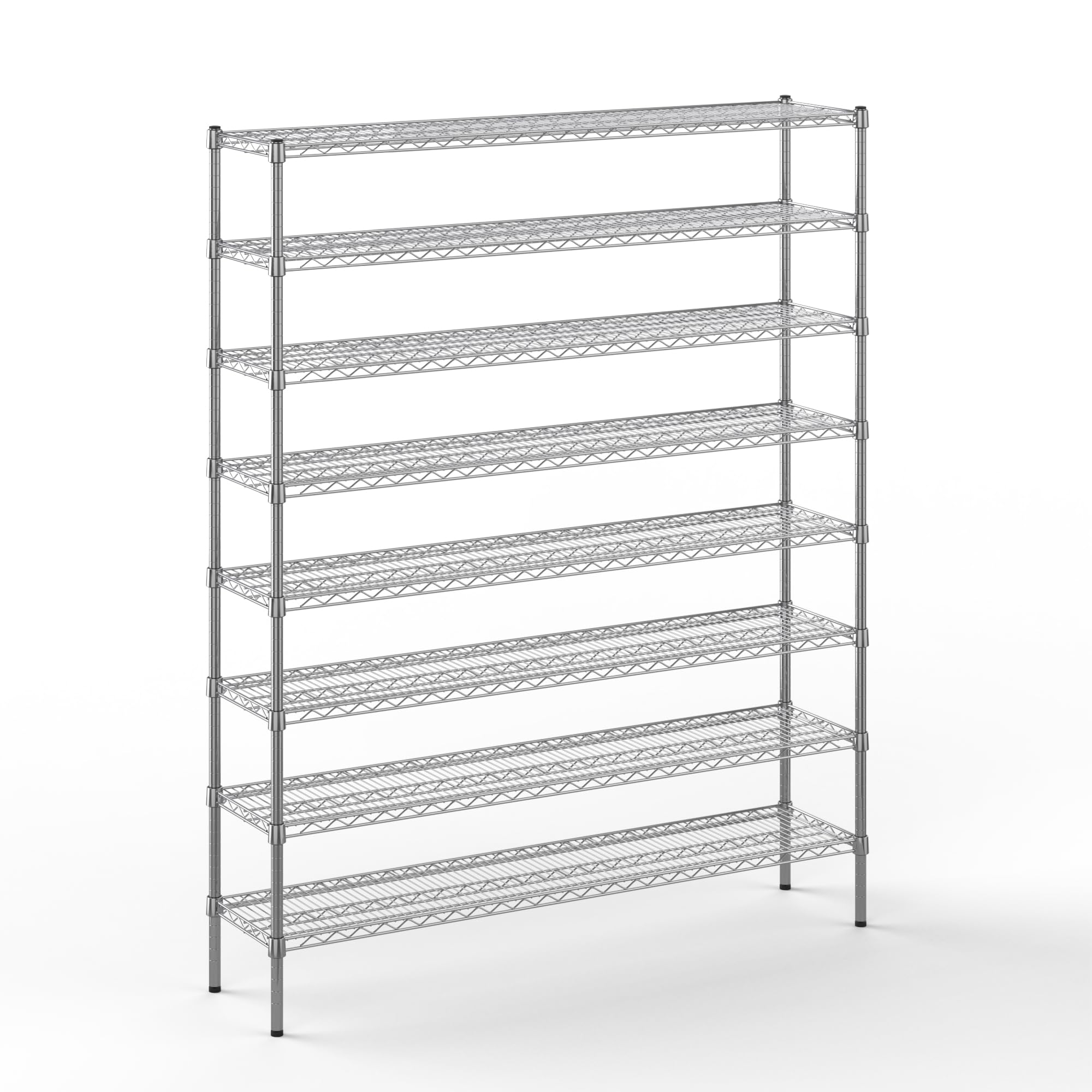 14" Deep x 60" Wide x 74" Height Wire Shelving Kit | 8-Tier | NSF Commercial Storage Rack Unit