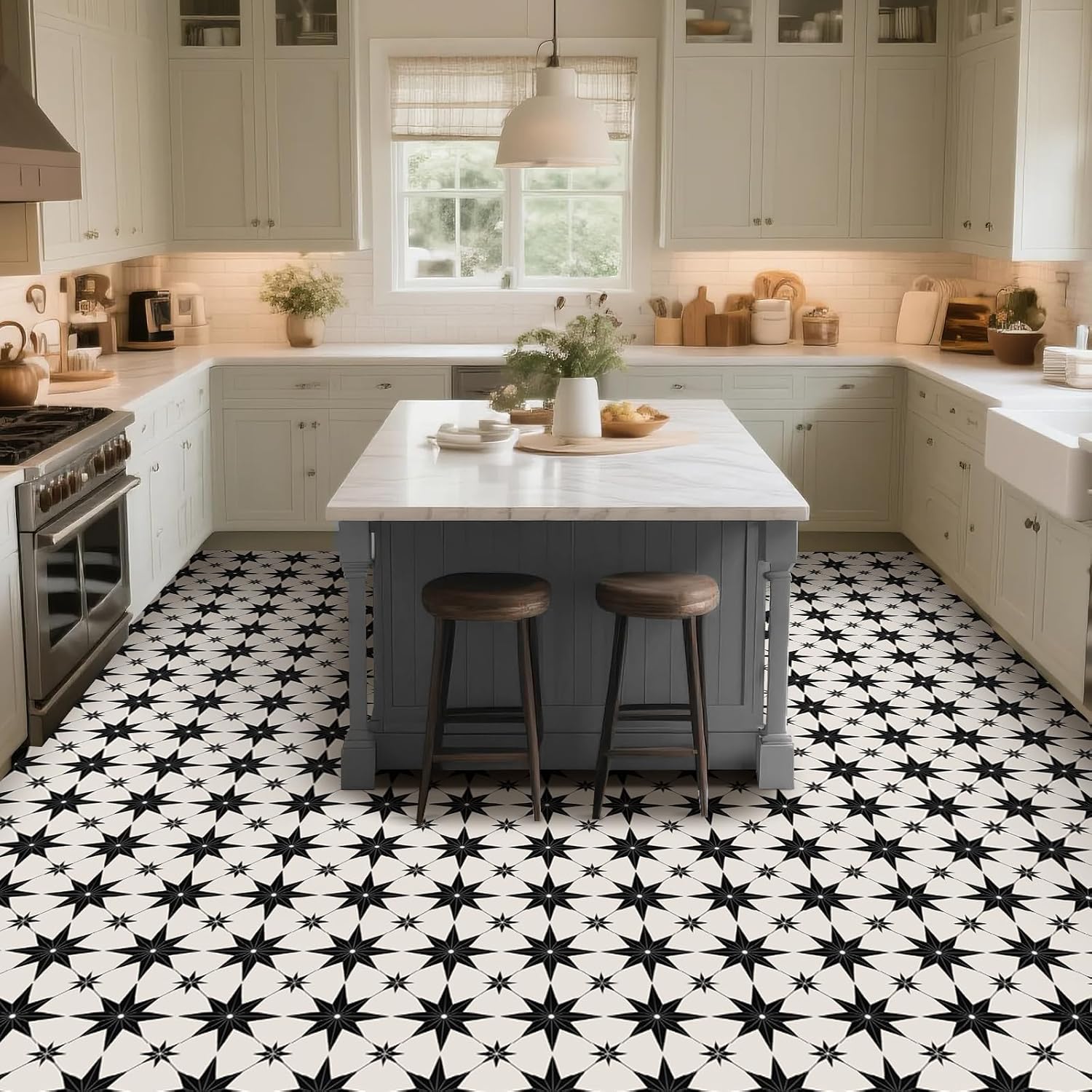 Peel and Stick Floor Tiles, Waterproof Vinyl Flooring for Bathroom Kitchen Bedrooms Living Room Wall RV (20, White, 11.8" x 11.8")