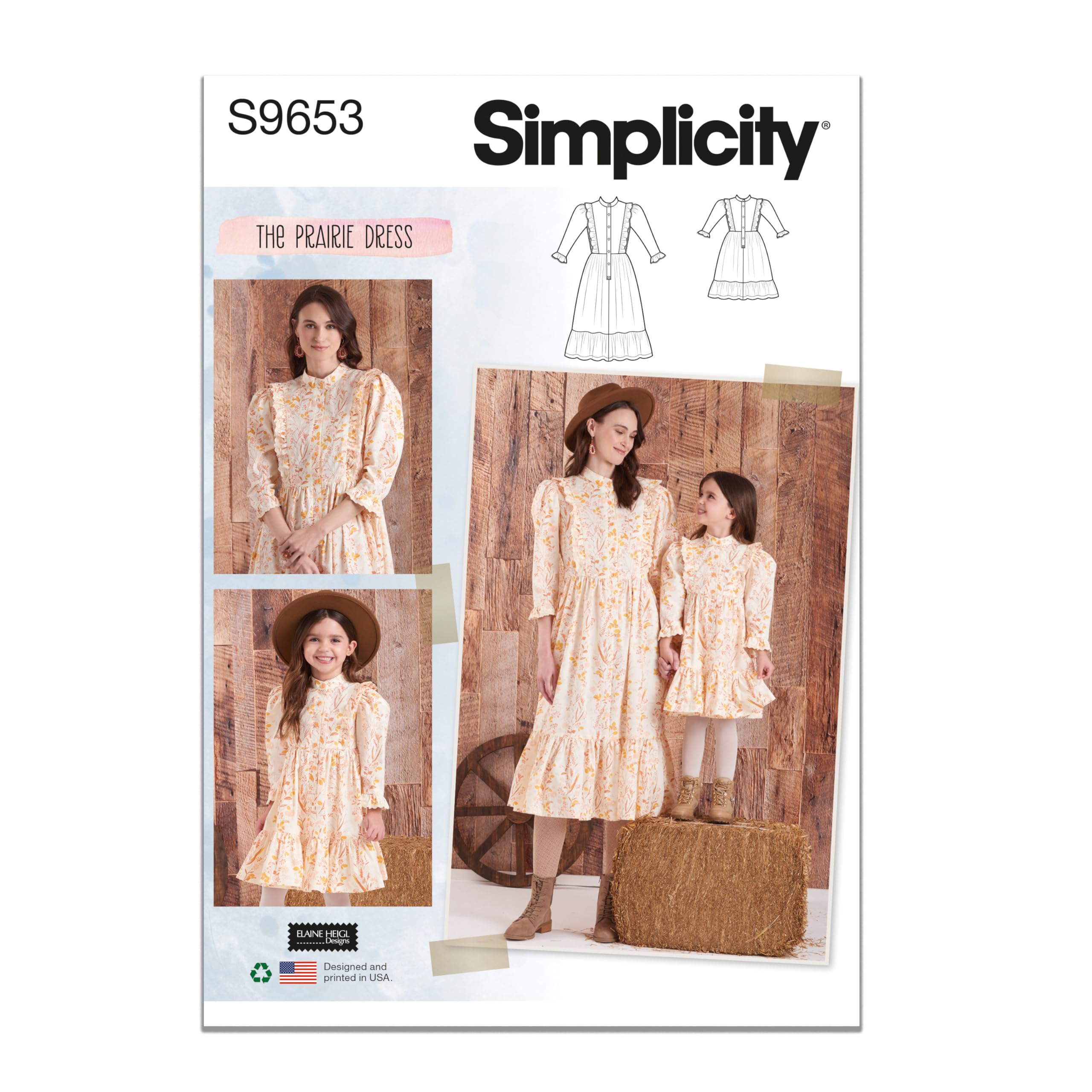 Robe pour enfant Simplicity SS9653A patron de couture taille 3 à 8 ans