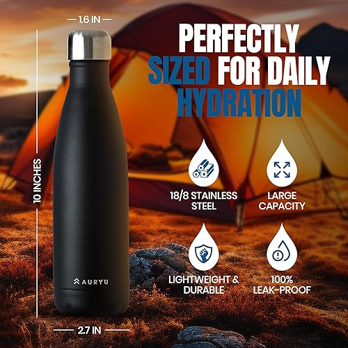 Miniatura 2 de Best in Class - Botella de agua de acero inoxidable aislada de triple pared, mantiene tus bebidas frías hasta 24 horas y calientes hasta 12 horas, a