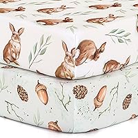 Vista 9 de BROLEX - Juego de sábanas elásticas ajustables para moisés, paquete de 2 sábanas para moisés/colchón, unisex, para niños y niñas, ultra suave, búho