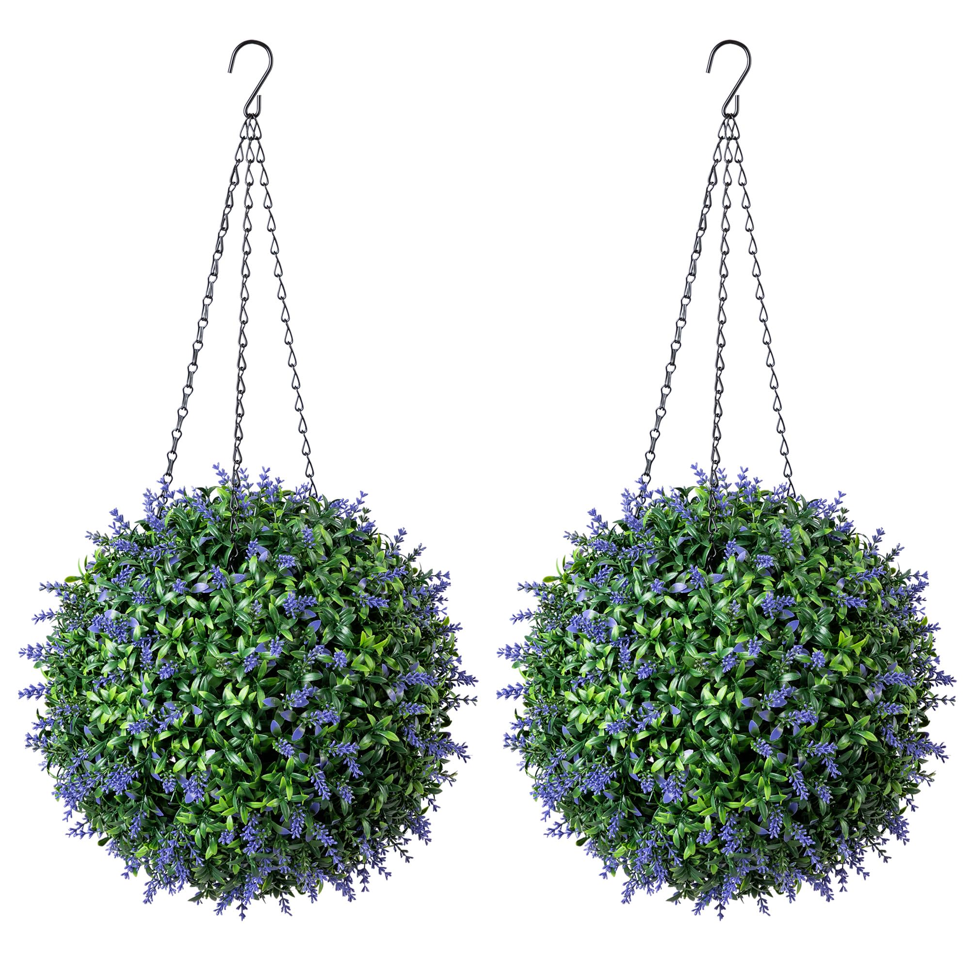 CHRISTOW Artificial Lavender Topiary Balls, Pair, 30cm