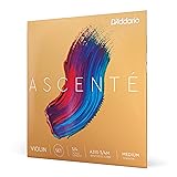 D'Addario Ascente Violin Strings - Violin Strings with Ball Ends, Synthetic Core - A310 3/4M - Full Set - 3/4 Scale - Medium Tension 3/4 Scale Full Set