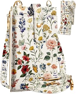 Miss Adola Miss Adola Phone Purse Crossbody Bags for Women - Leather Small Cell Phone Wallet RFID Blocking with Card Slots & Adjustable Strap Cute Designer Aesthetic Cross Body Bags, Vintage Flower