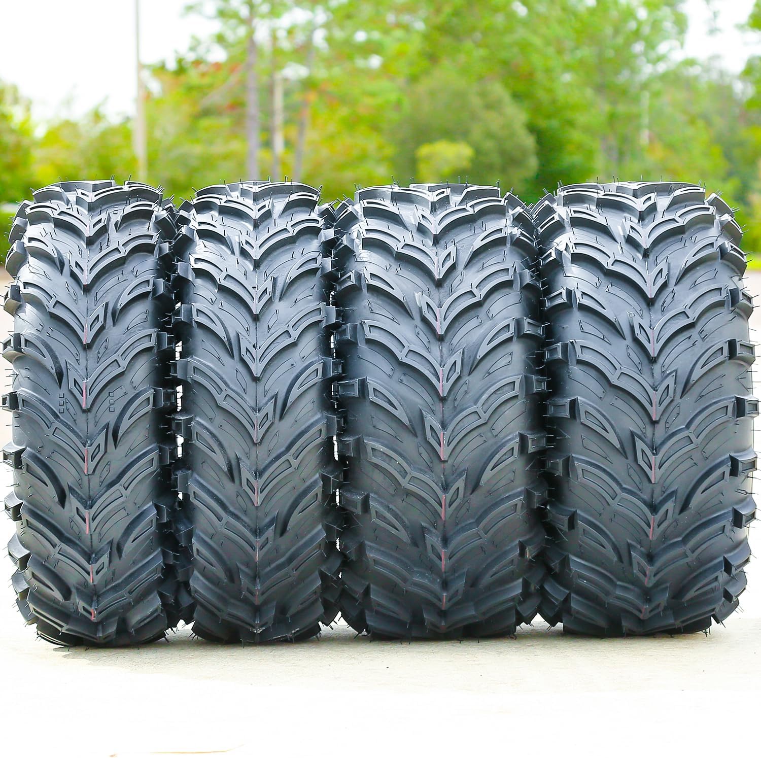 4 New Forerunner Mars B M/T Mud Off-Road Tires-2x 25X8.00-12 43F Load Range 6-Ply & 2x 25X10.00-12 50F Load Range 6-Ply BSW Black Side Wall
