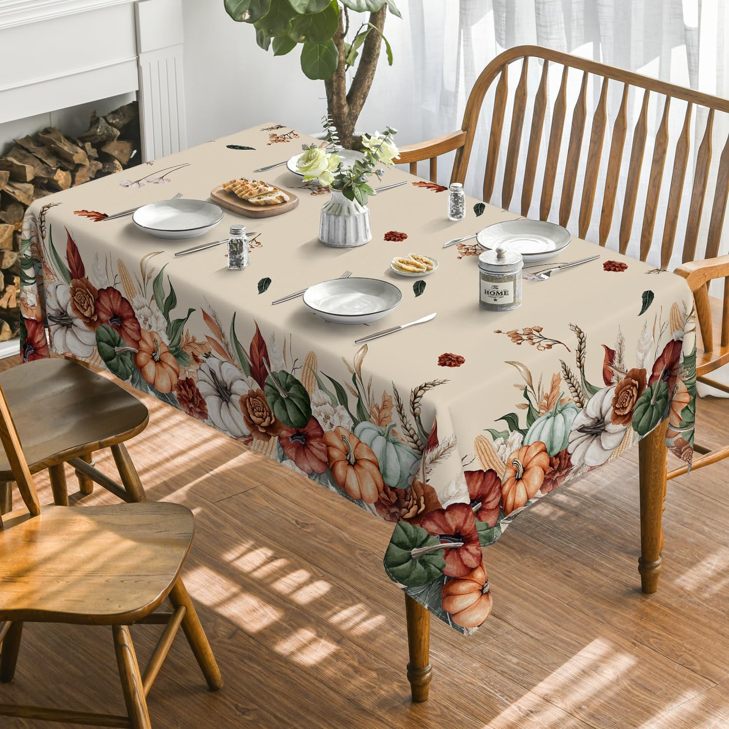 Fall Tablecloth - Floral Harvest Design -2