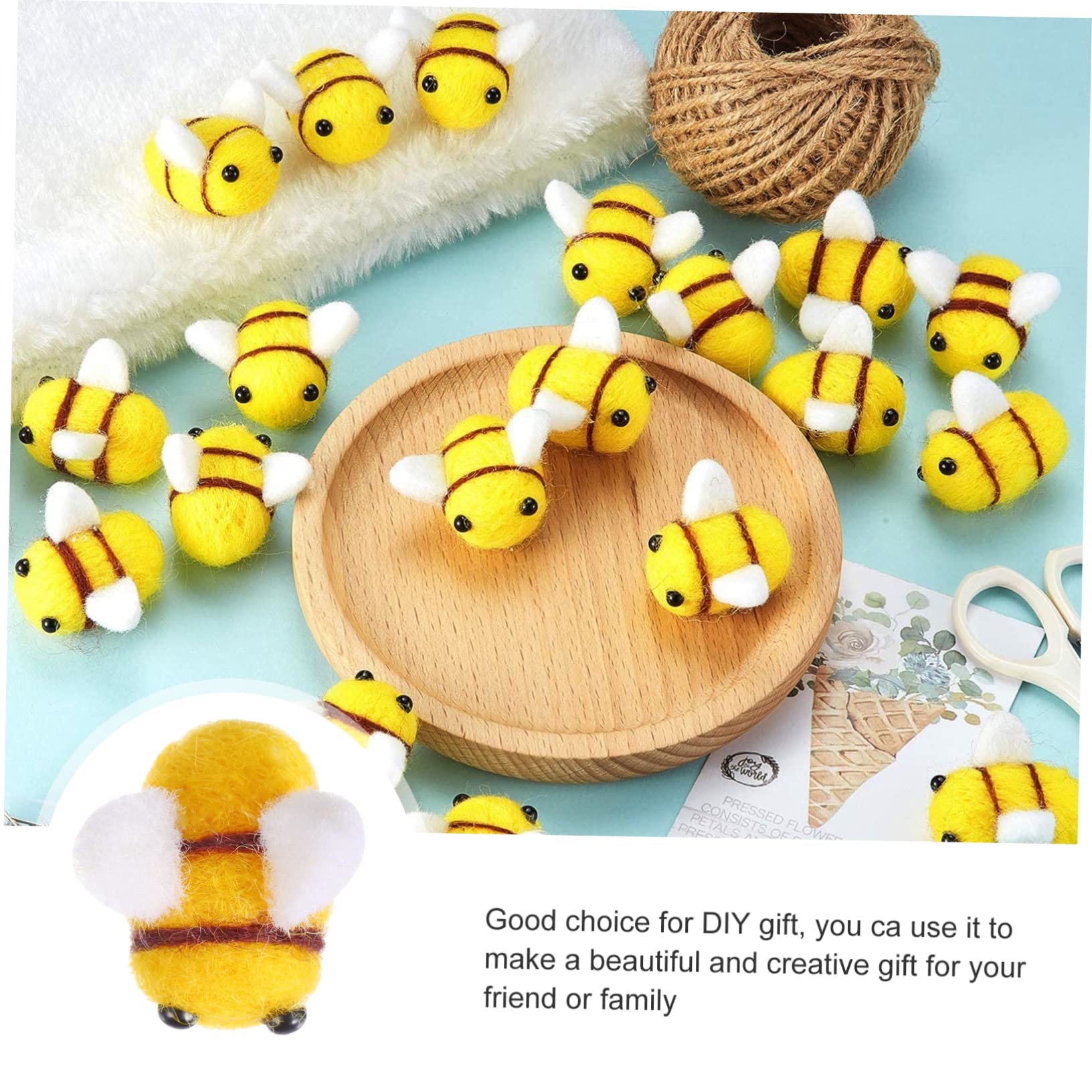 CLISPEED Wool Felt Bee Craft: 10 PCS DIY Handmade Accessory Decoration for Costumes Clothing - Image 4