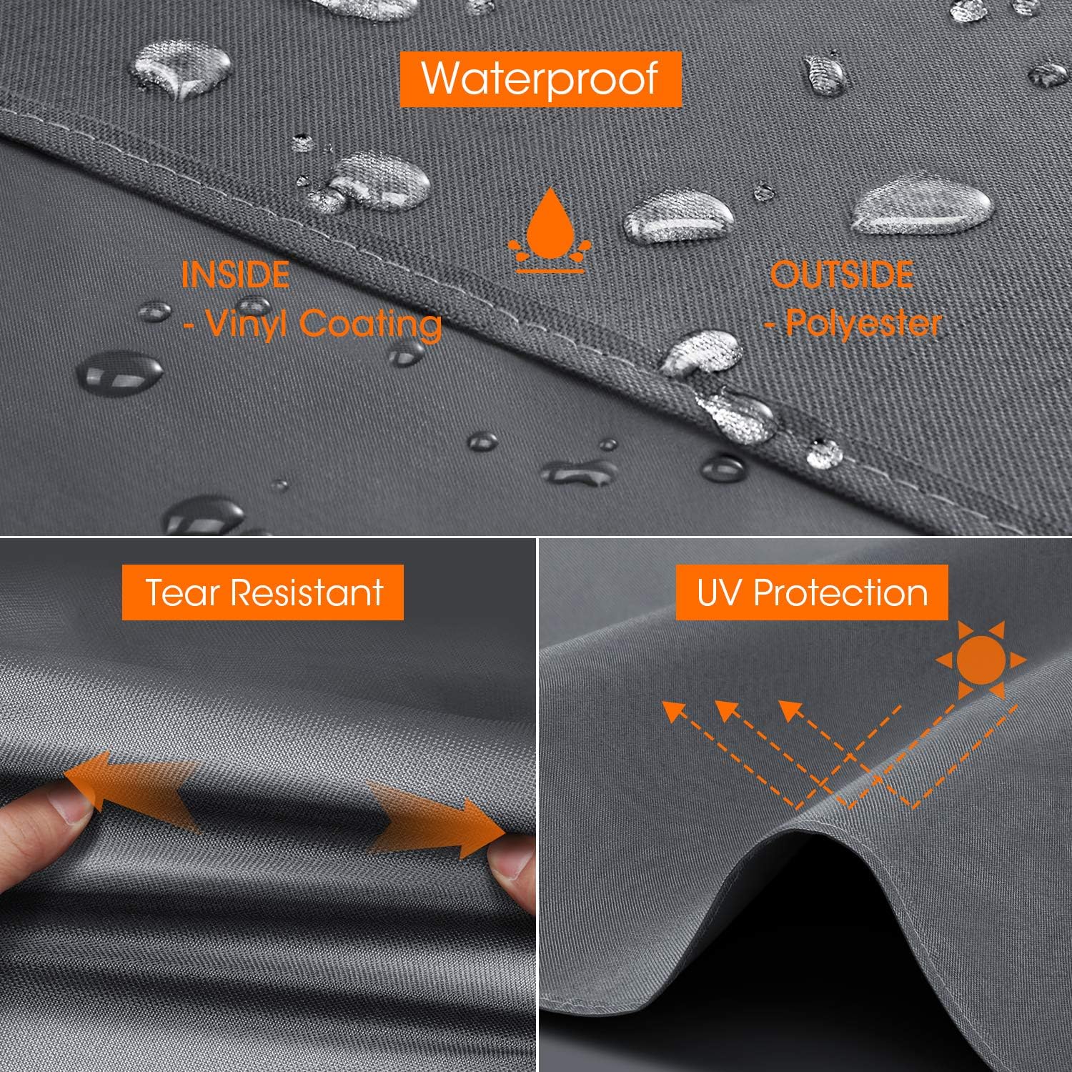 Unicook Grill Cover 55 Inch, Heavy Duty Waterproof BBQ Cover, Fade Resistant BBQ Grill Cover , Compatible with Weber, Char-Broil, Nexgrill and More Grills, Protect Your Grill Like New, Grey