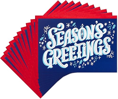 Hallmark - Tarjetas navideñas, Season's Greetings (10 tarjetas con sobres)