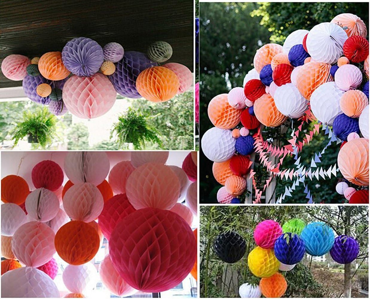 Daily Mall 10pcs 8 inch & 10 inch Honeycomb Balls Party Pom-Pom Tissue Paper Decoration Wedding & Birthday Balls (Style-2)
