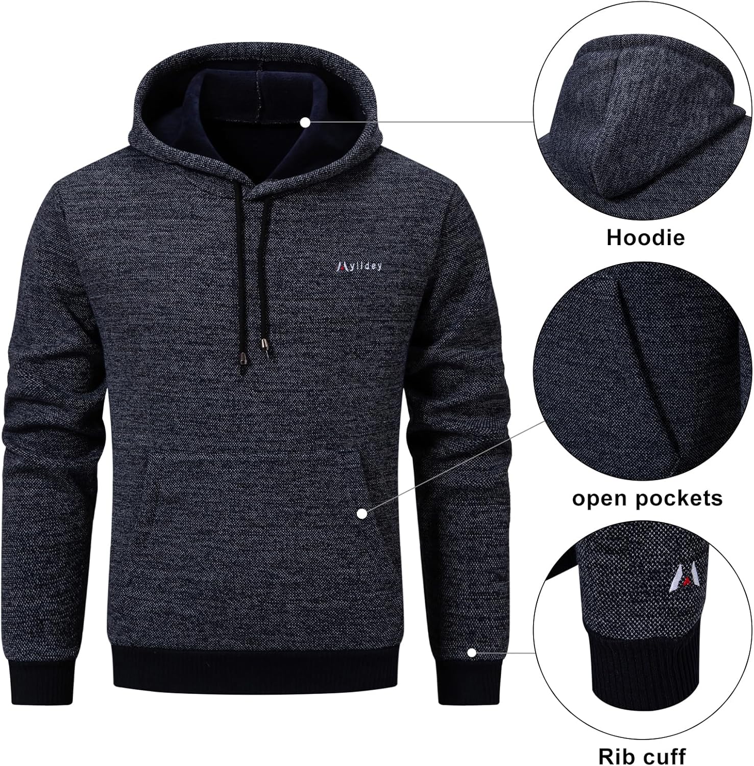 Mylldey Mens Tracksuit 2 Piece Hoodies Sweatsuit Men Casual Athletic Jogging Outfits Suit Sets with Pockets - Image 3