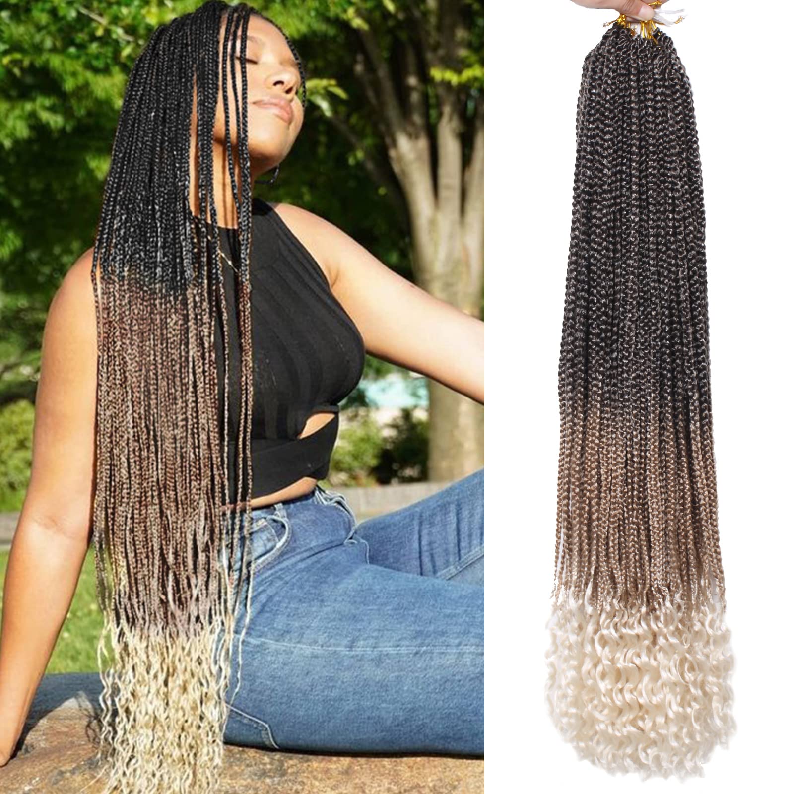 Buy Xtrend 8 Packs 34 Inch Box Braids Crochet Hair Easy to Install