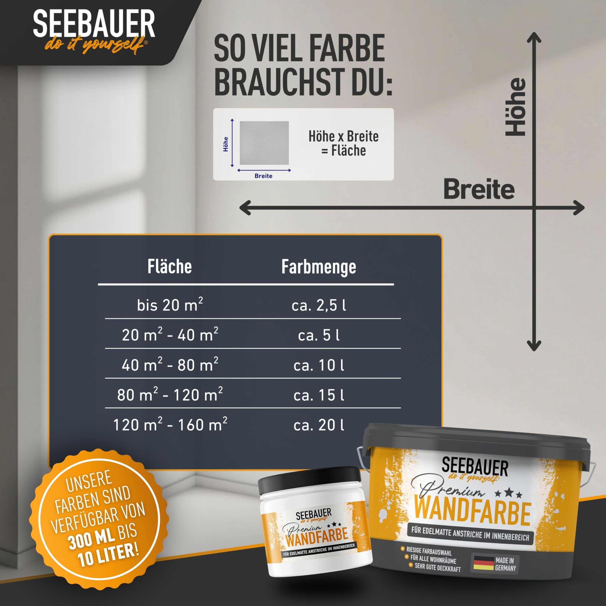 Peinture murale gris intérieur No. 238 Graphite Grey 5,0 Litre haute opacité