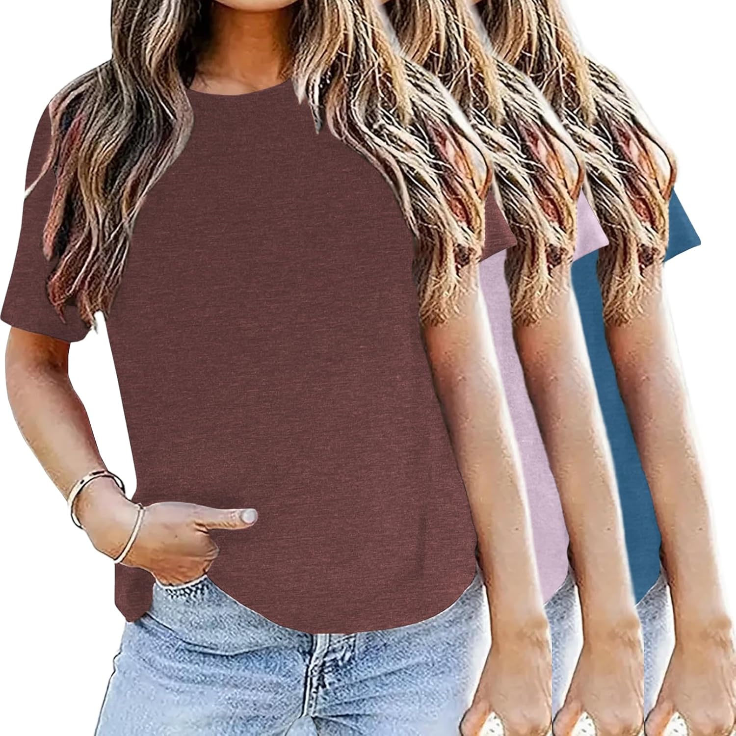 BLACKMYTH Womens 3 Pack Basic T Shirts Summer Tops 2026 Fashion Short Sleeve Comfy Casual Vacation Tees - Image 2