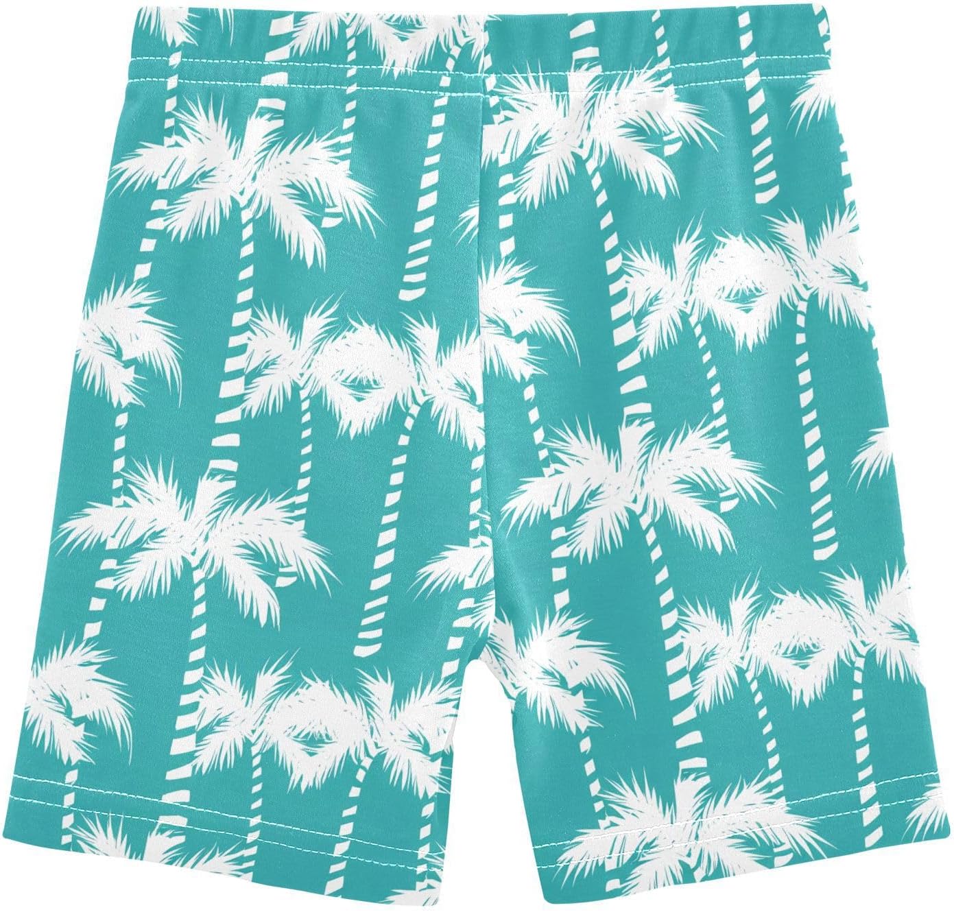 White Coconut Palm Girls Bike Shorts Toddler Soft Cotton Active Biker Shorts