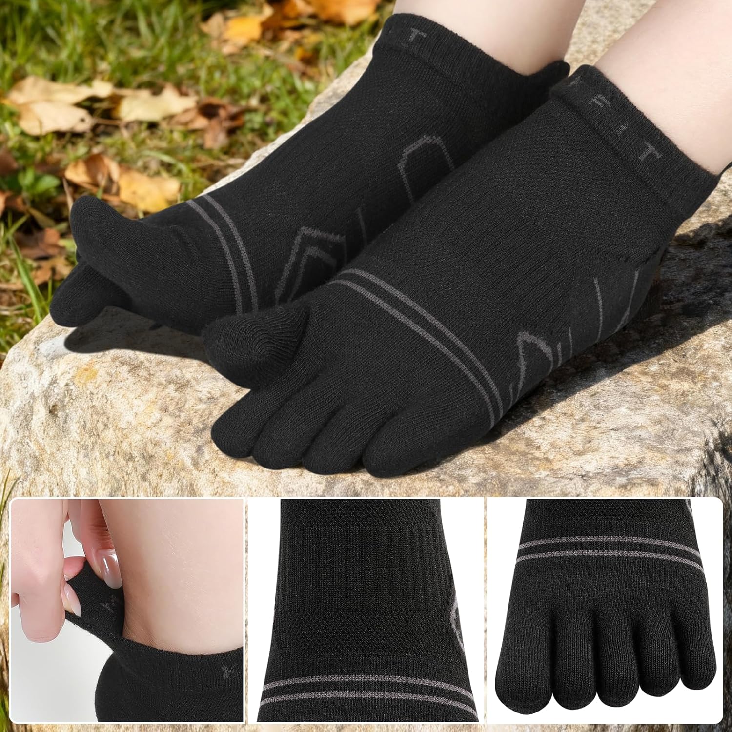 Kfit Toe Socks for Men Women COOLMAX Athletic Running Ankle Five Finger Socks Breathable 5 Toe Design Anti-Blisters, 3 Pairs - Image 7