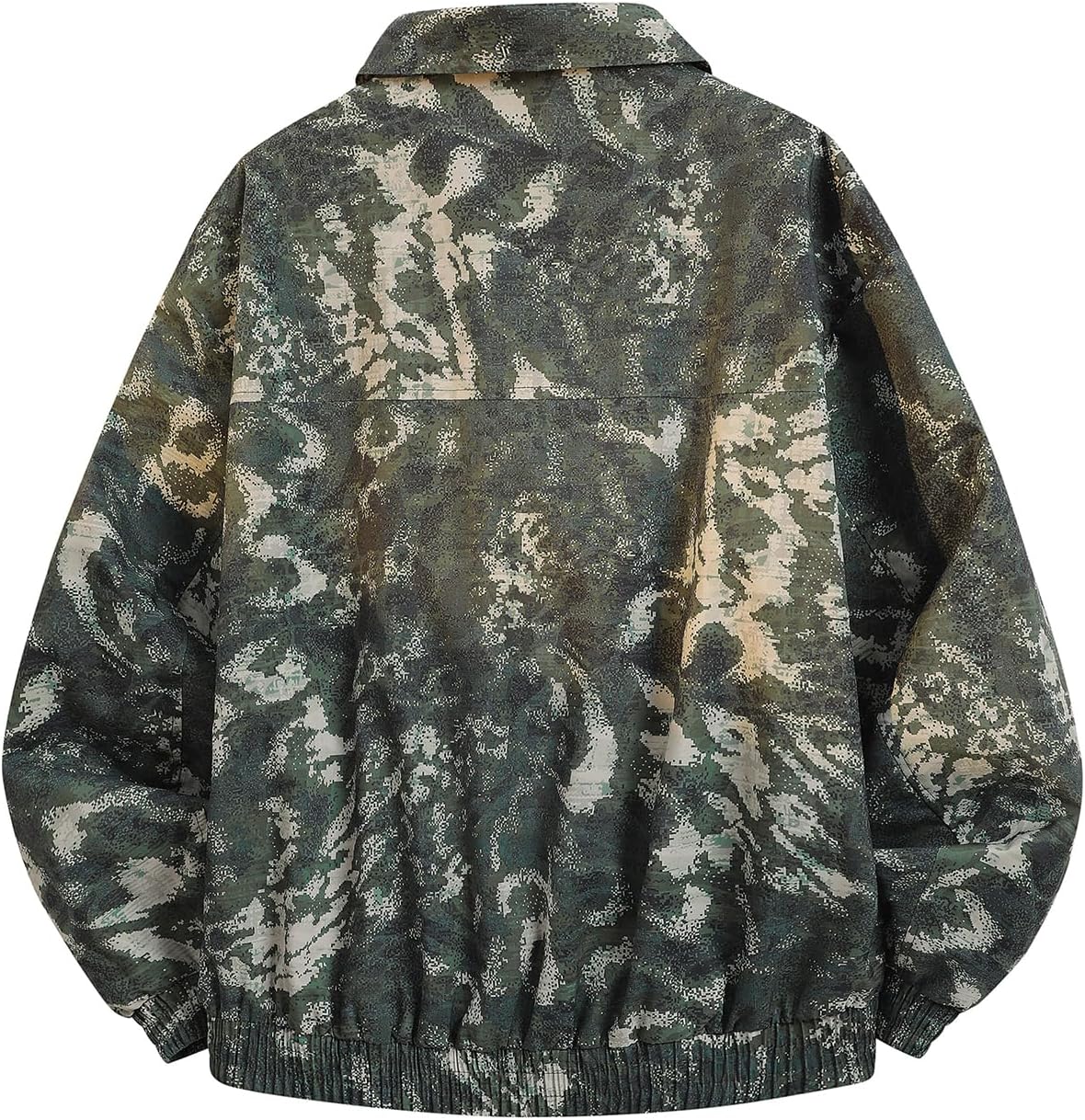 Men'S American-Style Lapel Jacket - Waterproof Printed Fabric, Windproof And Warm Casual Outerwear