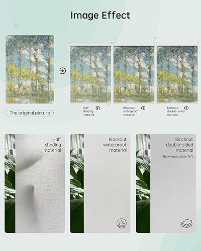 Miniatura 3 de Yoolax Persiana enrollable motorizada con imágenes persianas opacas inteligentes que funcionan con Alexa tamaño y foto personalizados persianas