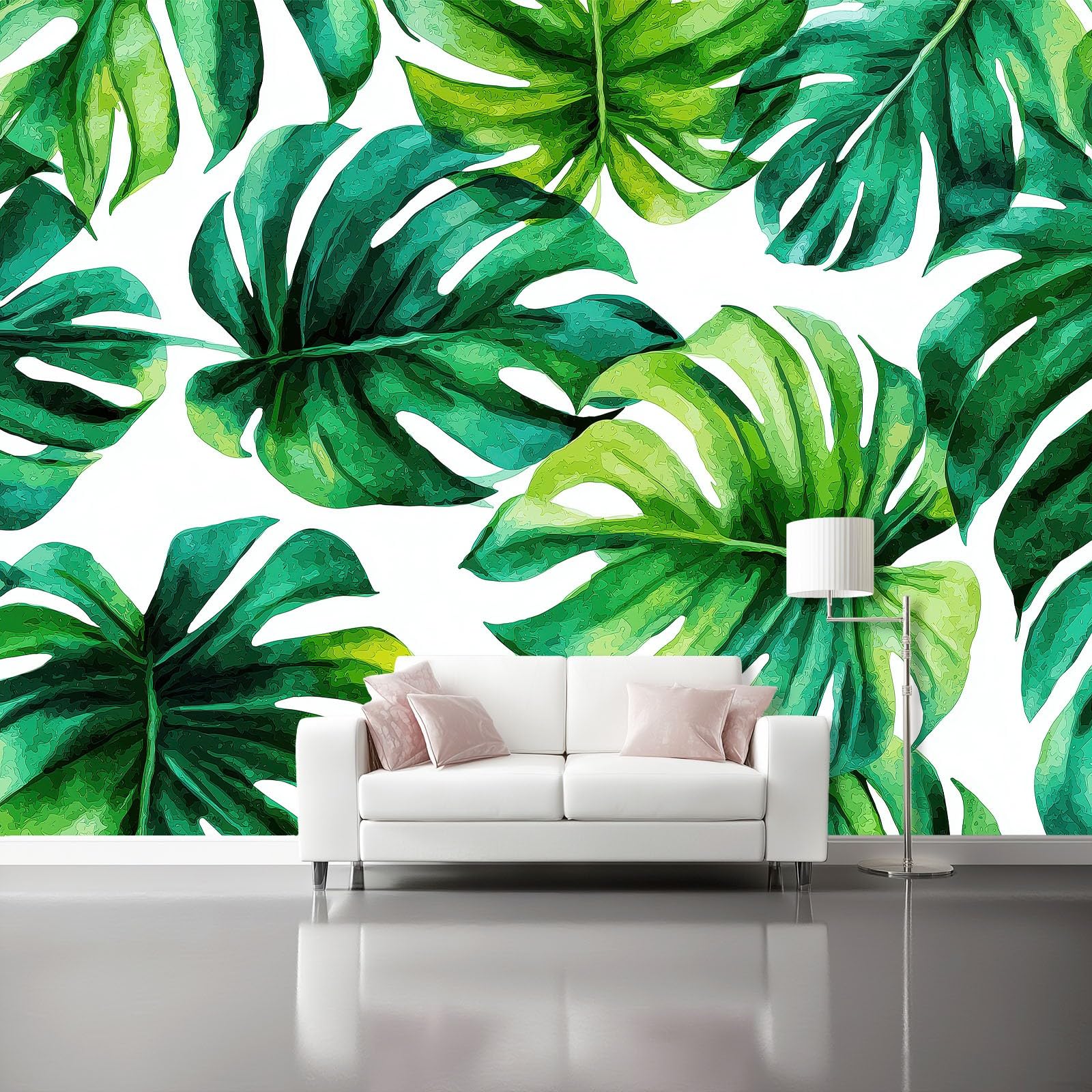 Papier peint mural photo intissé vert jungle Monstera 350 x 256