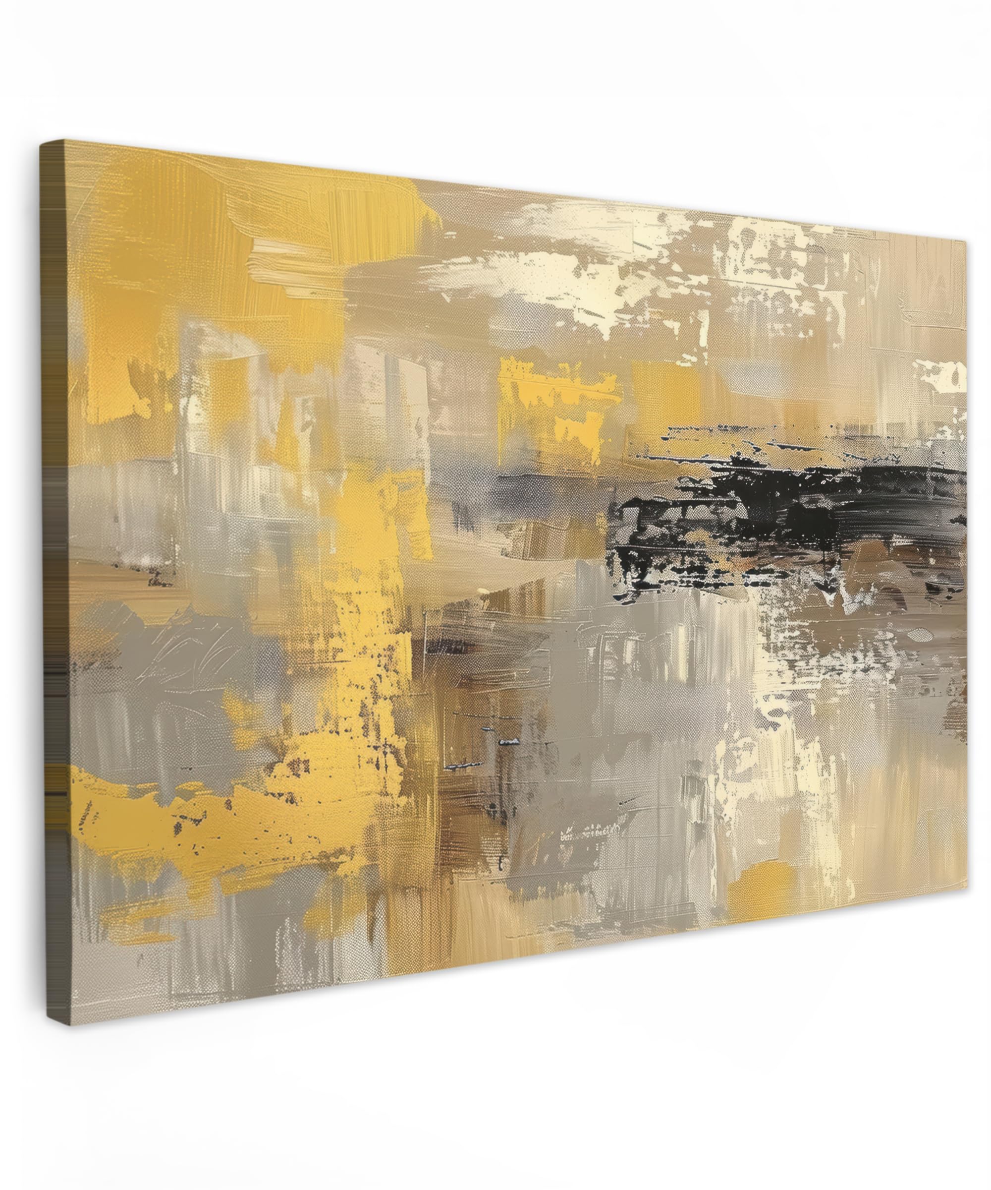 MuchoWow© Cuadros Decoracion Salon Modernos 120x80 cm Dormitorios Cuadro Decorativos de Salon Lienzos Decorativo Decoración Modernos Cabecero Cama Oro - Abstracto - Pintura - Moderno - Arte