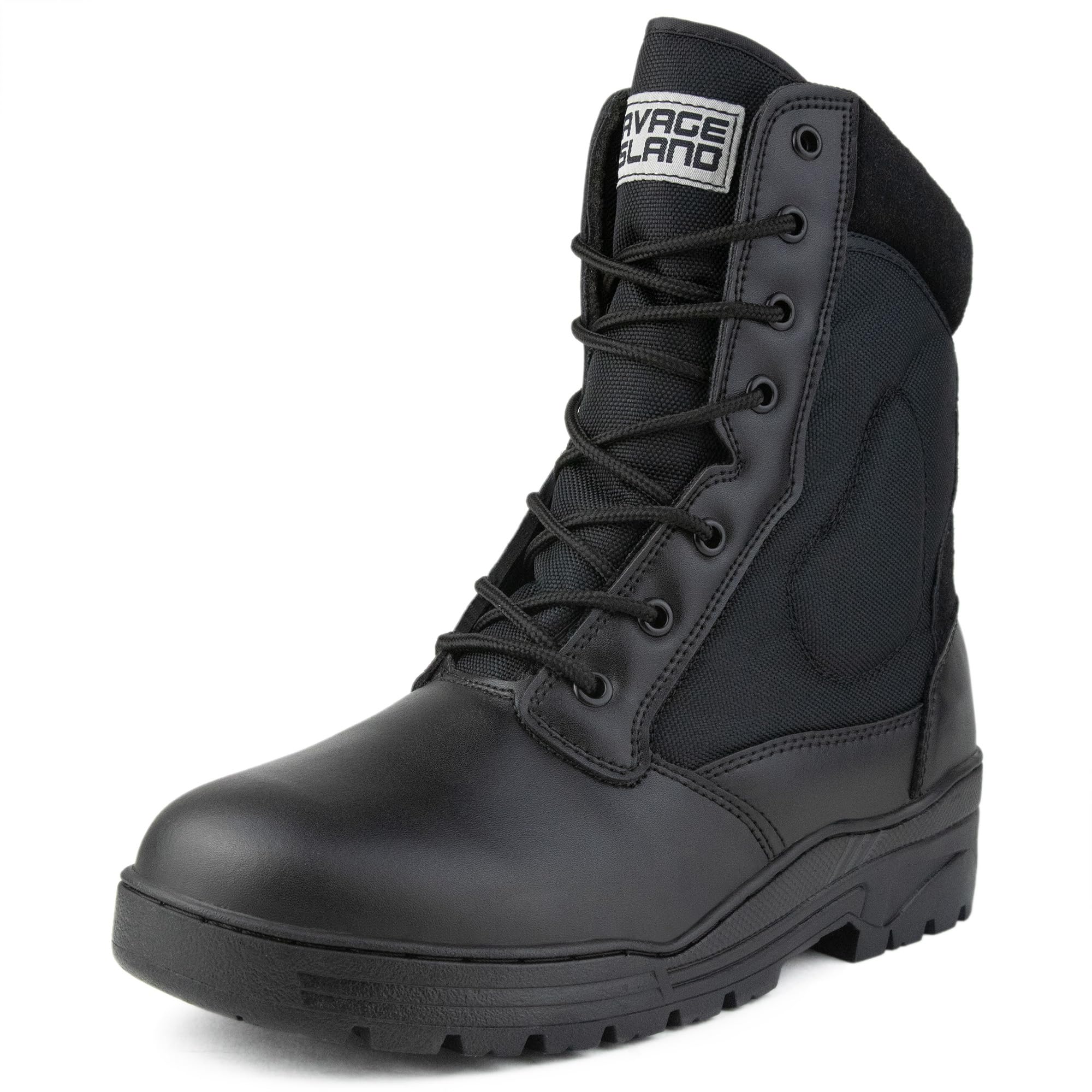Black Pro Patrol Leather Combat Boots