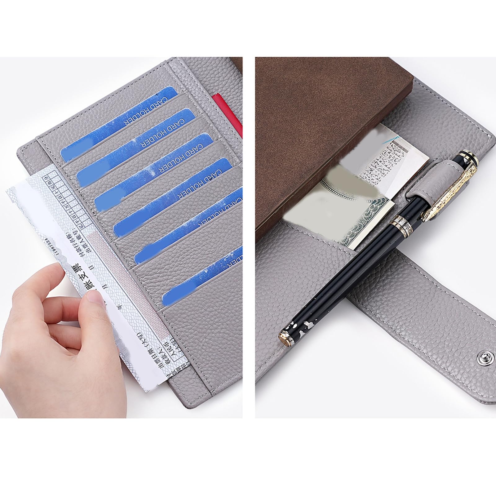 Moderna custodia in pelle PU con scomparti per carte di credito e accessori per penna per una maggiore produttività al lavoro o a scuola in pelle per notebook