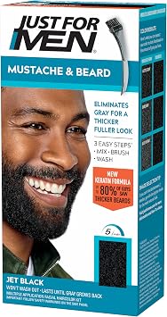 Just For Men Brush-In Color Gel Mustache & Beard Jet Black # M-60 1 Kit Parallel Import