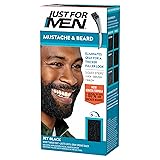 Just For Men Mustache & Beard, Beard Coloring for Gray Hair with Brush, With Keratin Biotin Aloe and Coconut Oil for Healthy Facial Hair...