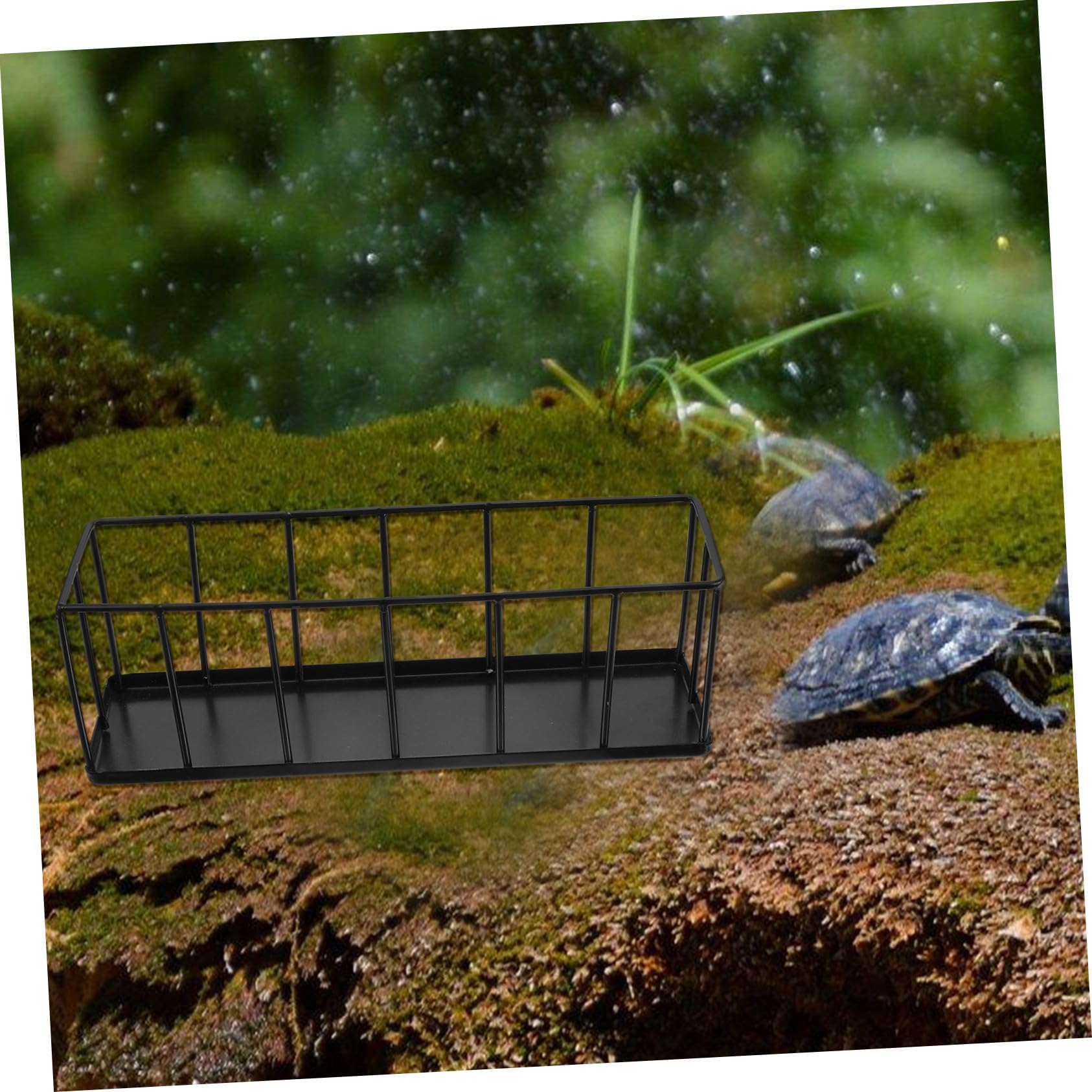 TEHAUX Comedero para Reptiles de Acero Inoxidable Antióxido Cuenco Resistente para Tortugas y Tortoisas Alimentador Seguro y Fácil de Limpiar para Terrarios y Animales Terrestres