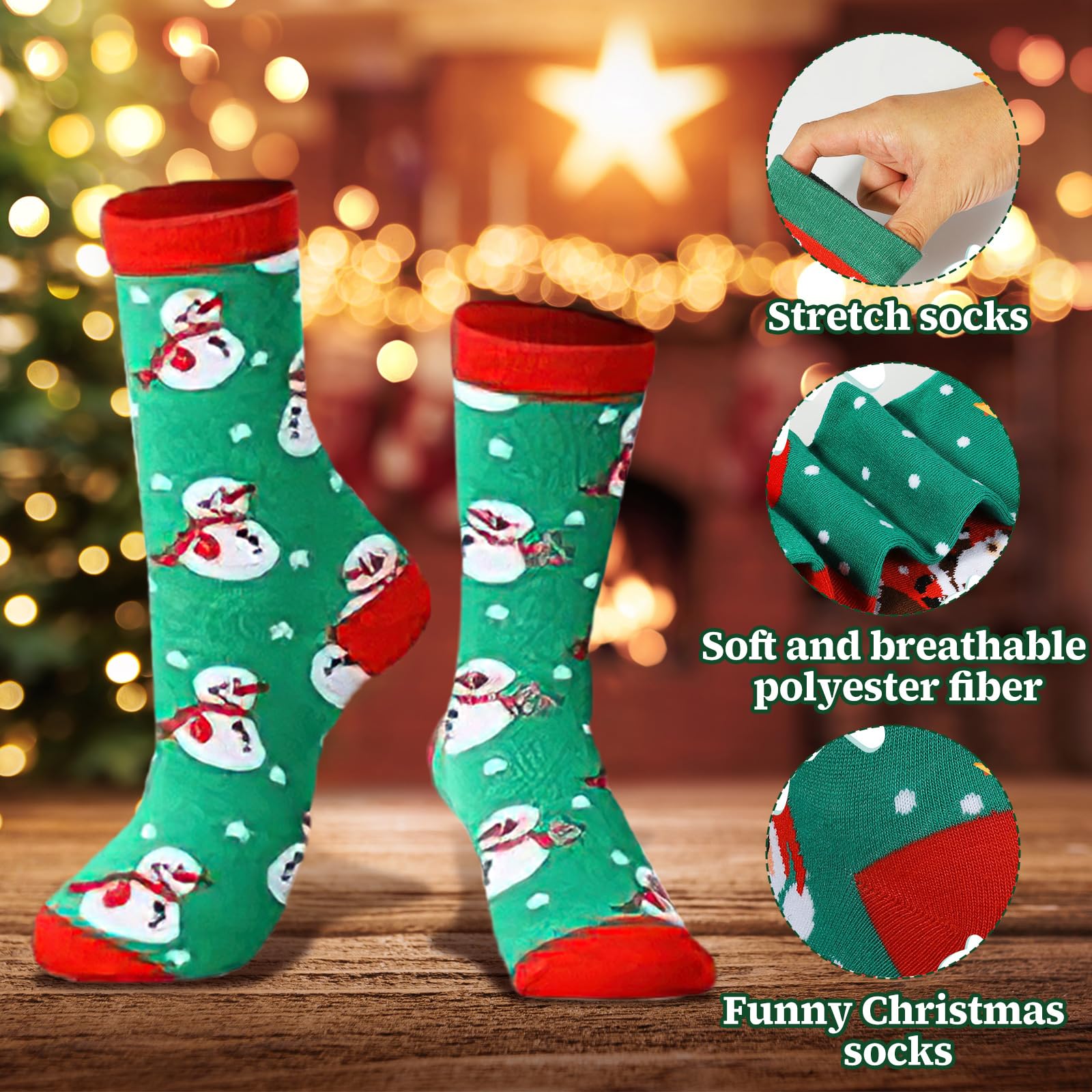 Sock Adventskalender 2024, 24 paar kerstsokken voor volwassenen mannen vrouwen, grappige sokken aftellen tot 2024 Kerstmis, voor vakantie kerstfeest geschenken