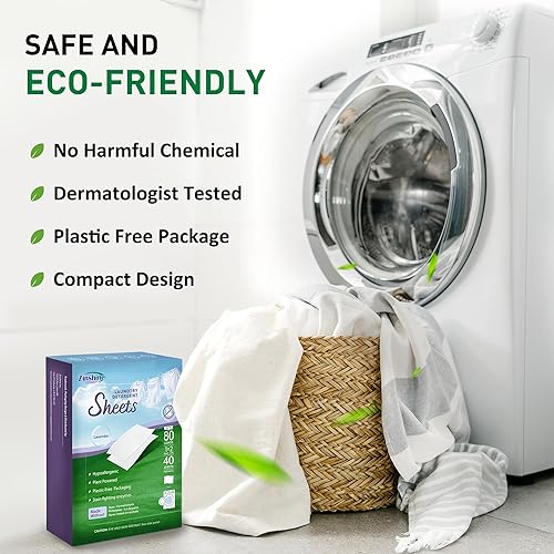 Miniatura 10 de Sábanas de detergente para ropa  Sábanas ecológicas para lavandería, sábanas hipoalergénicas, aroma libre y transparente, para hoteles, dormitorios,