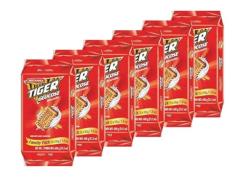 BRITANNIA Tiger Glucose - Paquete familiar de galletas de 212 onzas 2116oz saludables y deliciosas aperitivos para el desayuno y la hora del té