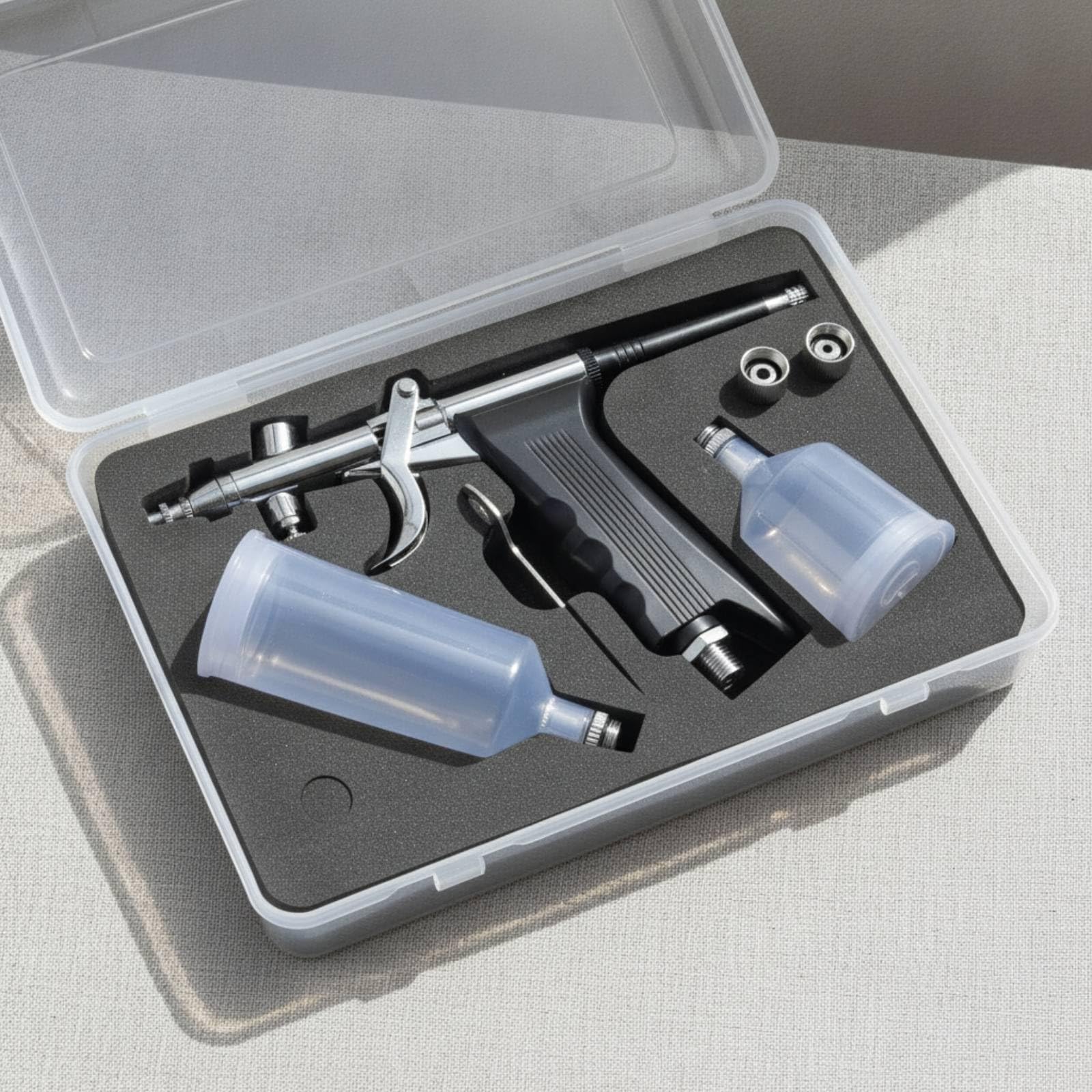 Doppelwirkungs-Spritzpistole Vielseitig Spritzpistole mit Metallgehäuse Einstellbar Spritzgerät für Bastelarbeiten, 0,5 MM