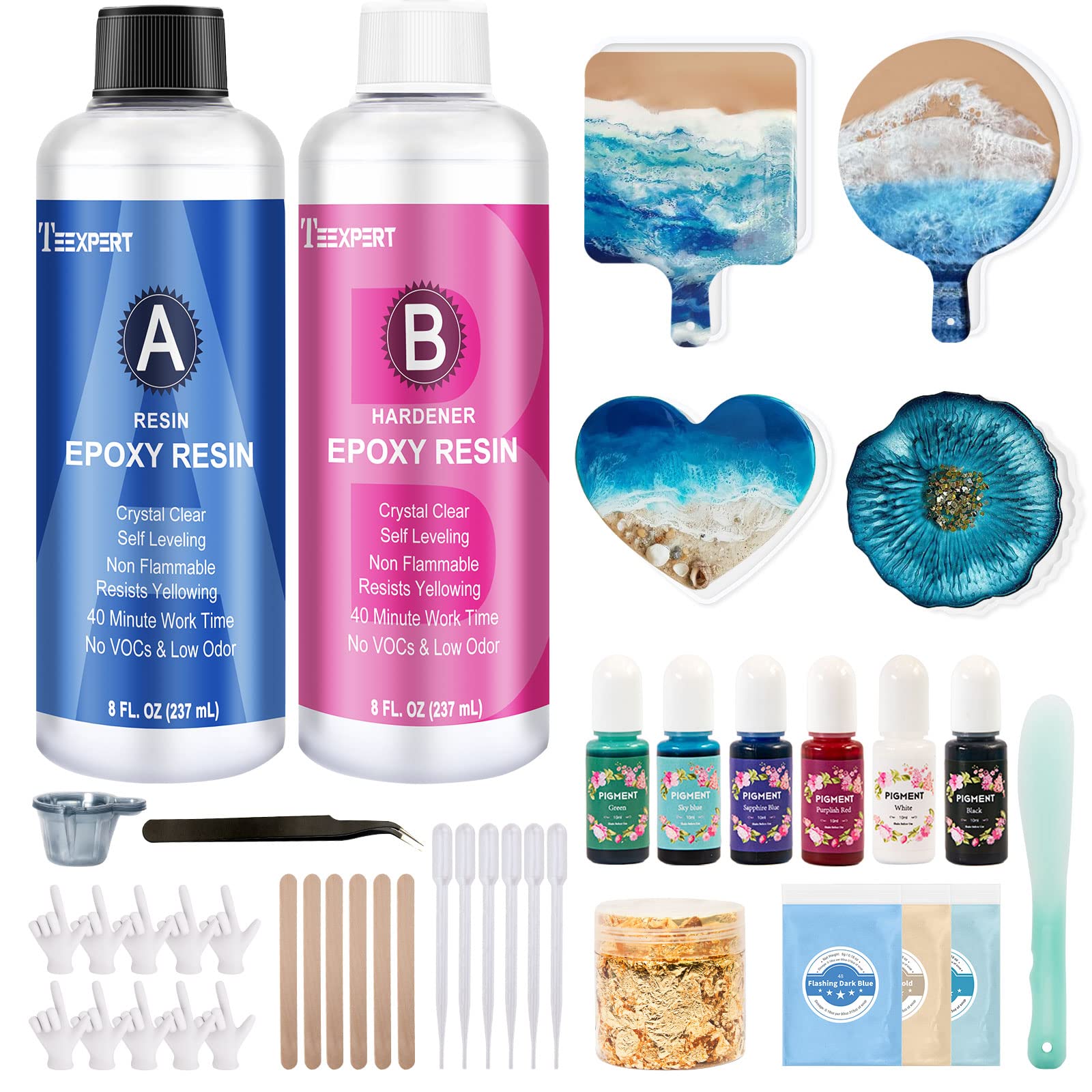 Buy Teexpert Epoxy Resin Kit for Beginners, Resin Kit with Coaster
