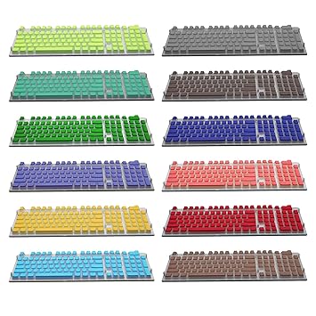VMS INDIA108 Keys Double Shot Pudding Keycaps DIY for Cherry MX Mechanical Keyboard Gray