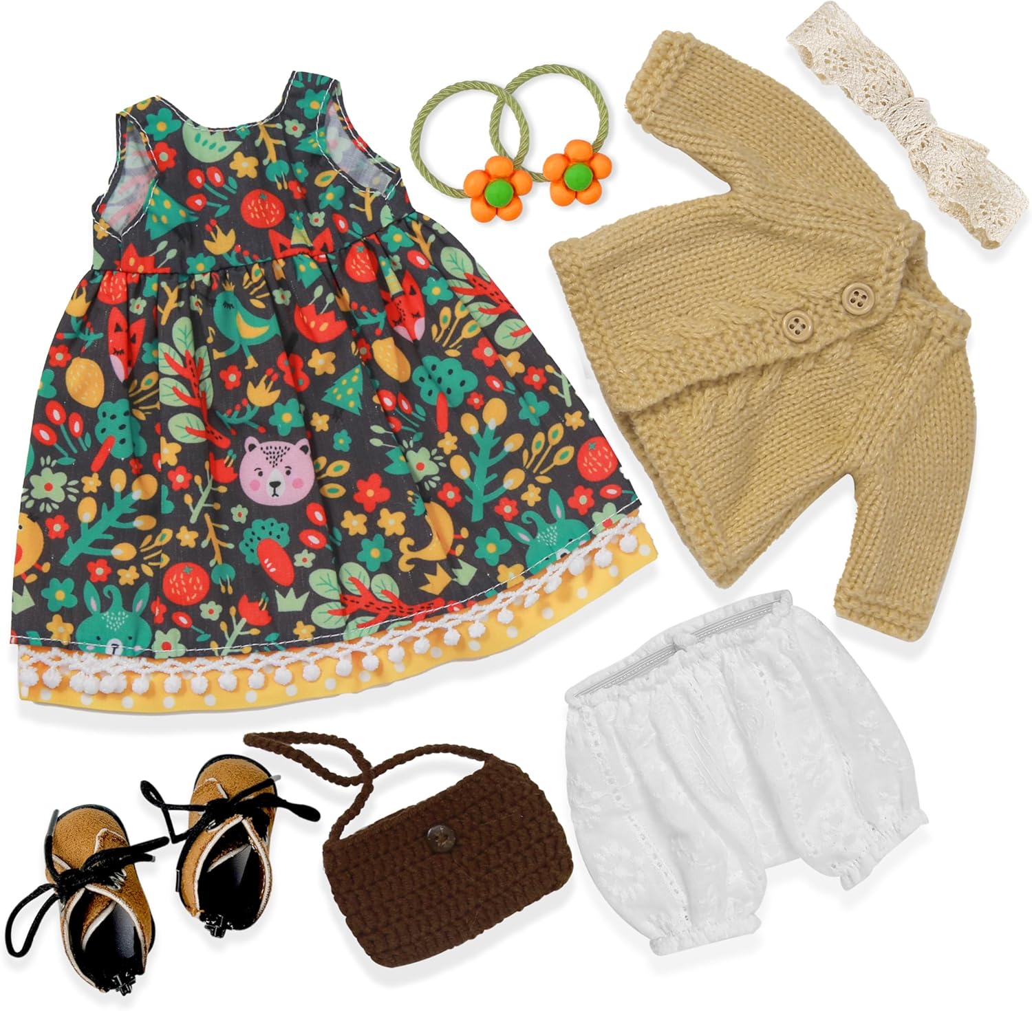 BlissfulPixie 12 inch Clothing Set Handmade Waldorf Doll Clothes with Beautiful Box for Girl Birthday Present-Greta's Clothes Accessories