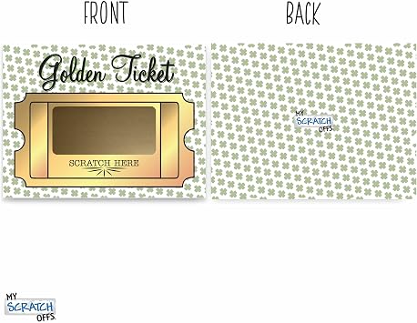 My Scratch Offs 20 Golden Ticket St. Patrick's Day Make Your Own DIY Scratch Off Cards with Scratch Off stickers for Raffle Tickets, Card Games, Prizes & Small Business