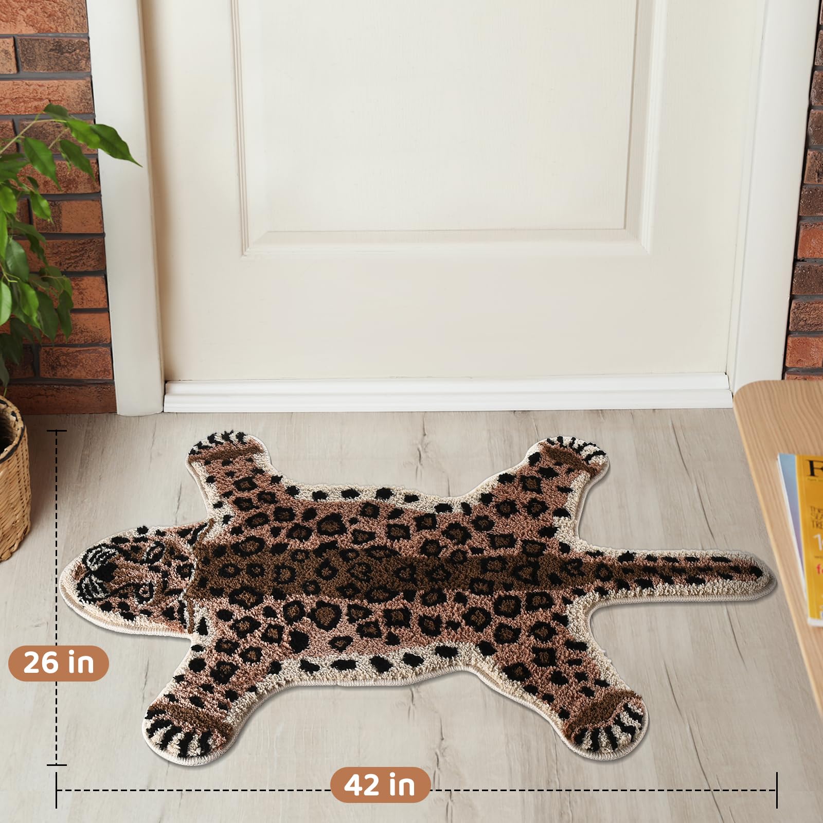 Amazon.com: joy & j Leopard Microfiber Fluffy Rug for Cute