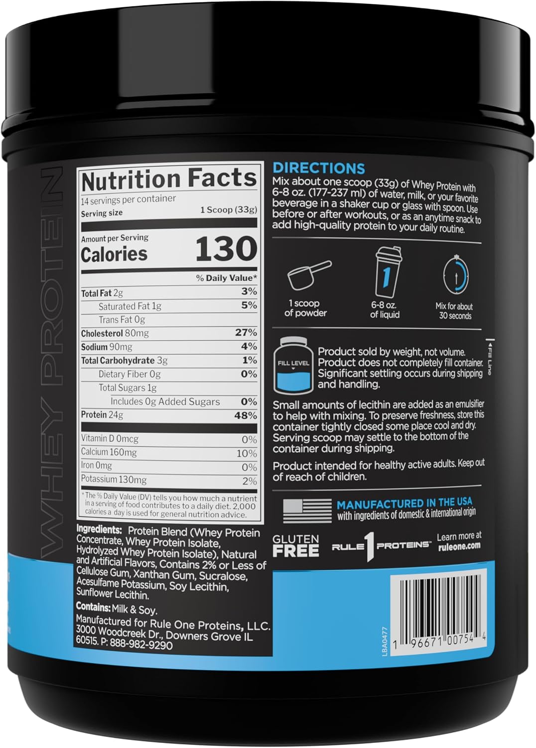 Rule 1 Proteins Whey Protein Powder, Vanilla Ice Cream, 1 Pound | 24g Fast-Acting Protein from All-Whey Sources with Naturally Occurring EAAs & BCAAs for Workout Recovery or Anytime Use image 2