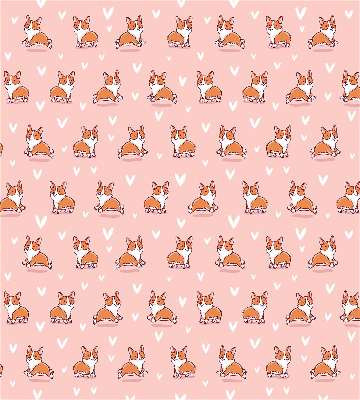 Ambesonne Dog Lover Duvet Cover Set, Little Corgi Jumping Running and Standing Cartoon Hearts Background, Decorative 3 Piece Bedding Set with 2 Pillow Shams, King Size, Coral Orange White King Coral Orange White