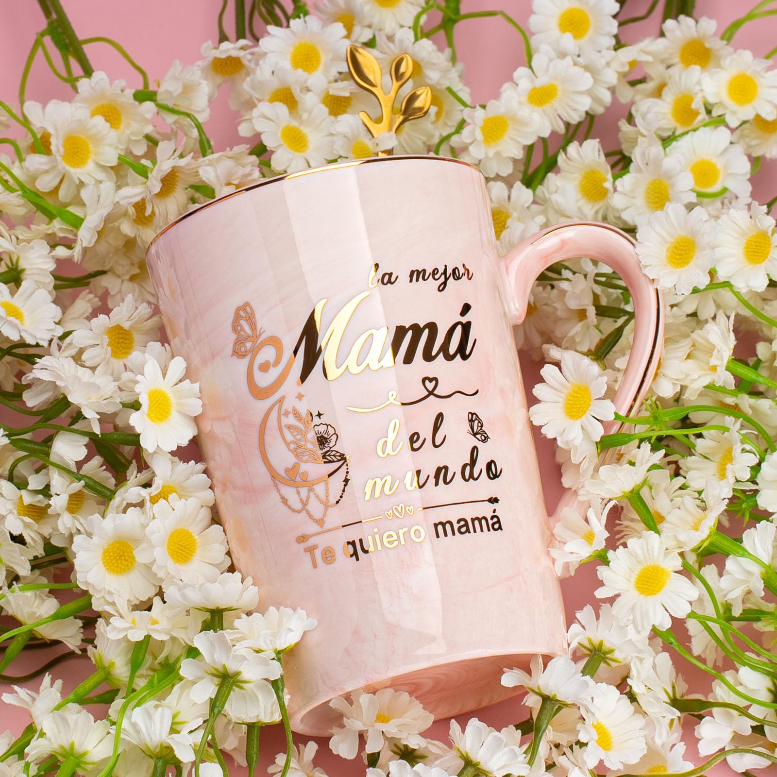 Regalo Dia de la Madre, Regalos para Madres, Regalo Cumpleaños Madre Taza, Regalo Mamá Regalos Día de la Madre Regalo Original, 400ml Ceramica Taza, con Tarjeta, Cuchara Caja de Regalo — view 7