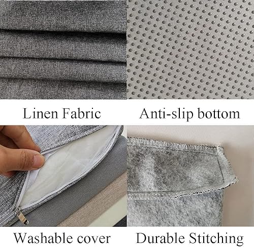 Miniatura 9 de Cojines de banco de piano con lazos, de espuma viscoelástica antideslizante para almacenamiento de zapatos en interiores, asiento de ventana,