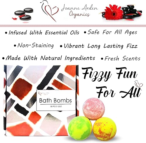 Miniatura 3 de El mejor juego de regalo de bombas de baño para mujeres, 50 bombas de baño envueltas individualmente a granel, bolas de baño hidratantes orgánicas