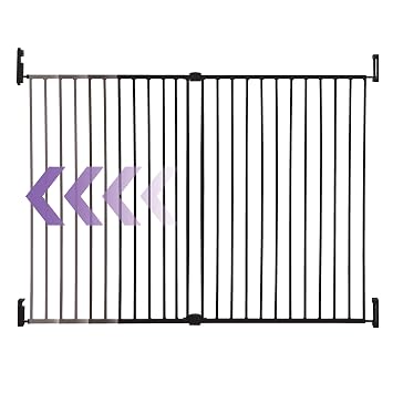 Dreambaby Broadway Extra Wide and Tall Expandable Gate with Track It Technology, Black