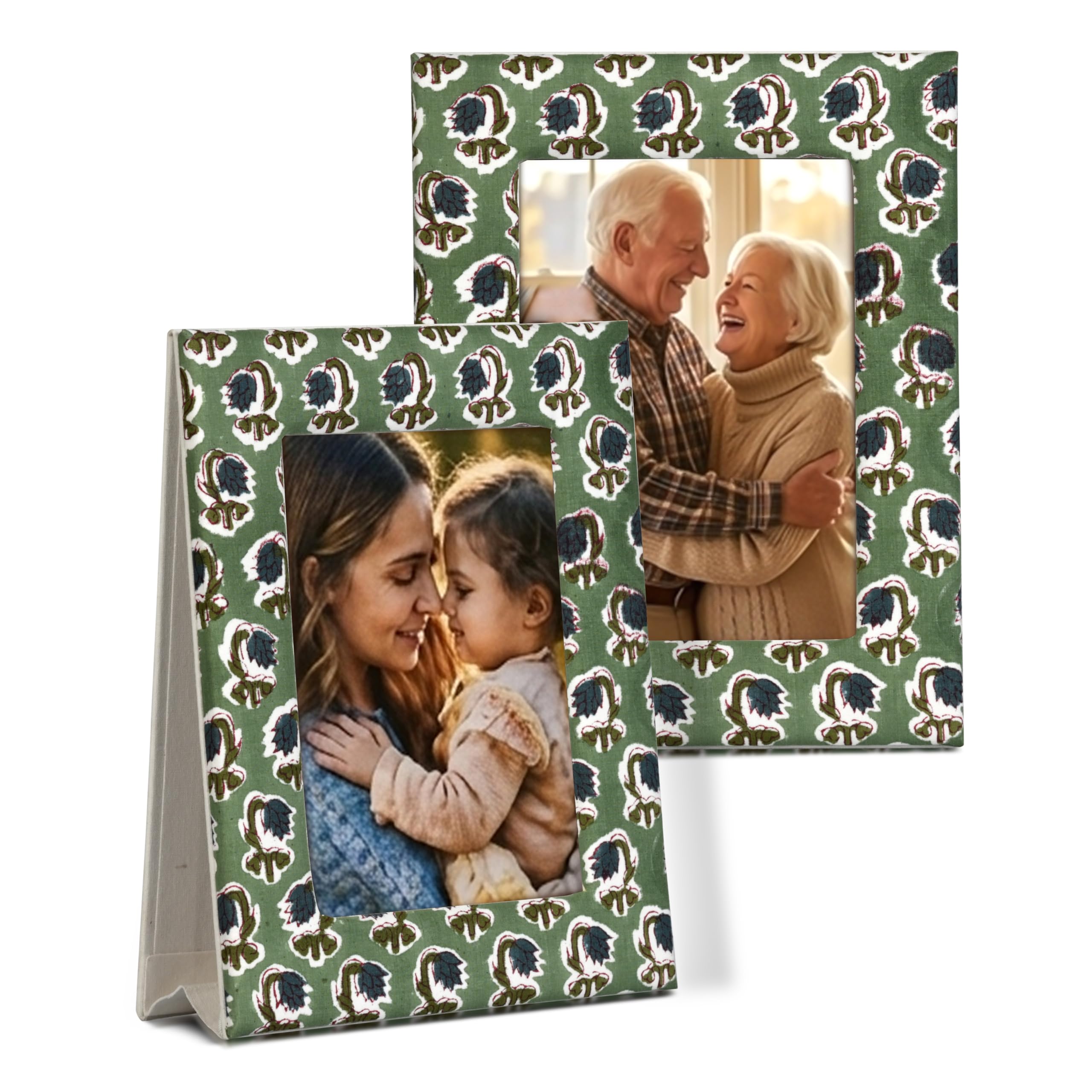 Cadre photo vert basilic 13x18 cm Ridhi pour décoration de table
