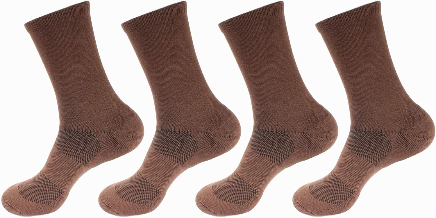 Women's Rayon from Bamboo Fiber Ultra Breathable Wicking Supported Toe and Heel Crew Socks