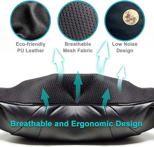 Miniatura 5 de cotsoco Masajeador Shiatsu inalámbrico de cuello y hombros con calor, masajeadores portátiles para cuello y espalda, masajeador de espalda 3D de